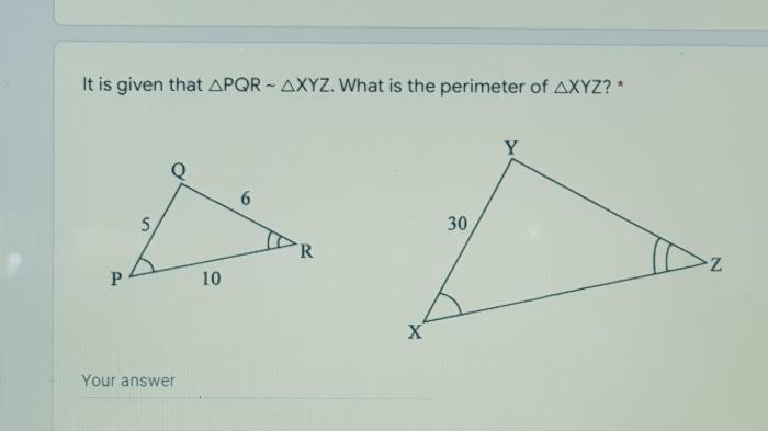 What is the perimeter of xyz