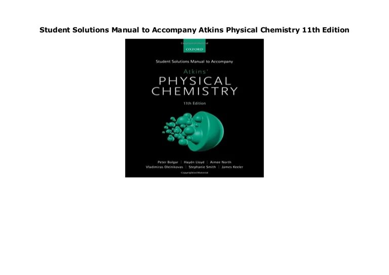 Atkins physical chemistry 11th edition