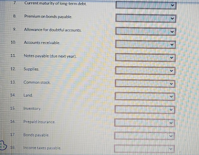 Presented below are the captions of faulk company's balance sheet